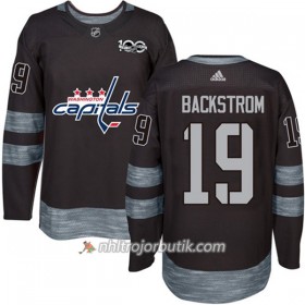 Män Ishockey Washington Capitals Tröja Nicklas Backstrom 19 1917-2017 100th Anniversary Adidas Svart Authentic